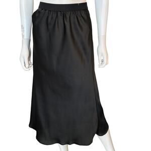 New ~ HALOGEN ~ Black Elastic Waist Midi Skirt Size M